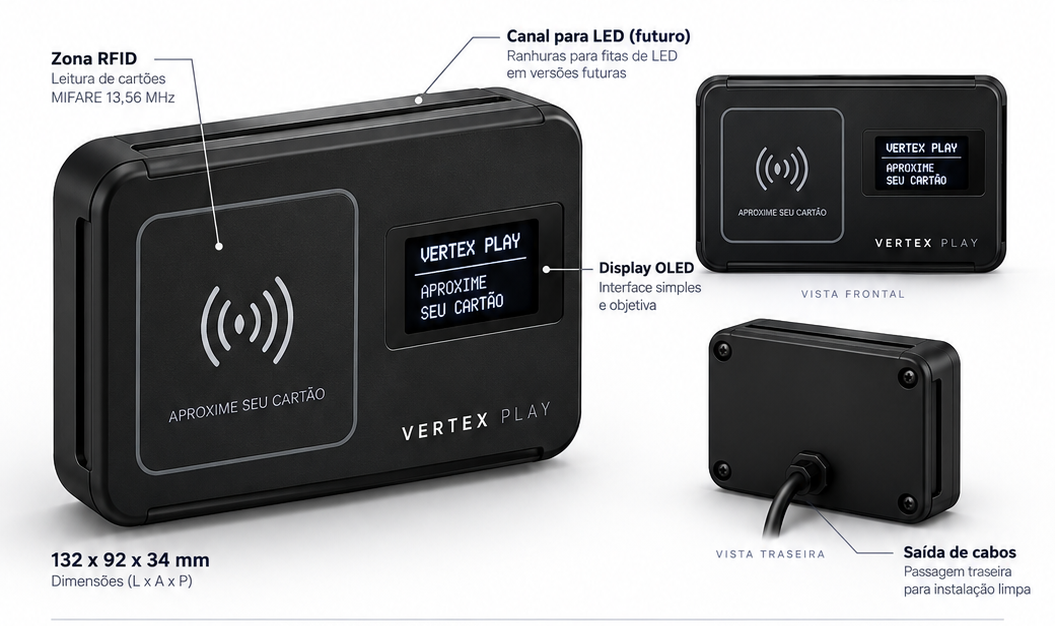 Vertex Reader V1 — leitor cashless da plataforma Vertex Play